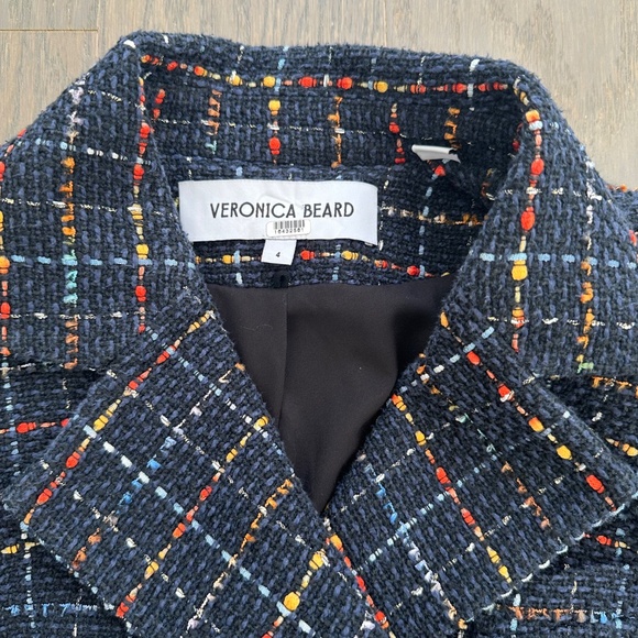 Veronica Beard RUMER Navy Blue Tweed Blazer Jacket Dickey - Size 4 - EUC - Picture 5 of 8